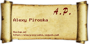 Alexy Piroska névjegykártya