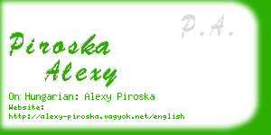 piroska alexy business card